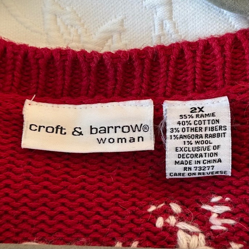 Vintage‎ 90s Winter Christmas Cardinal Holiday Cardigan Sweater Womens Size 2X - Picture 4 of 6